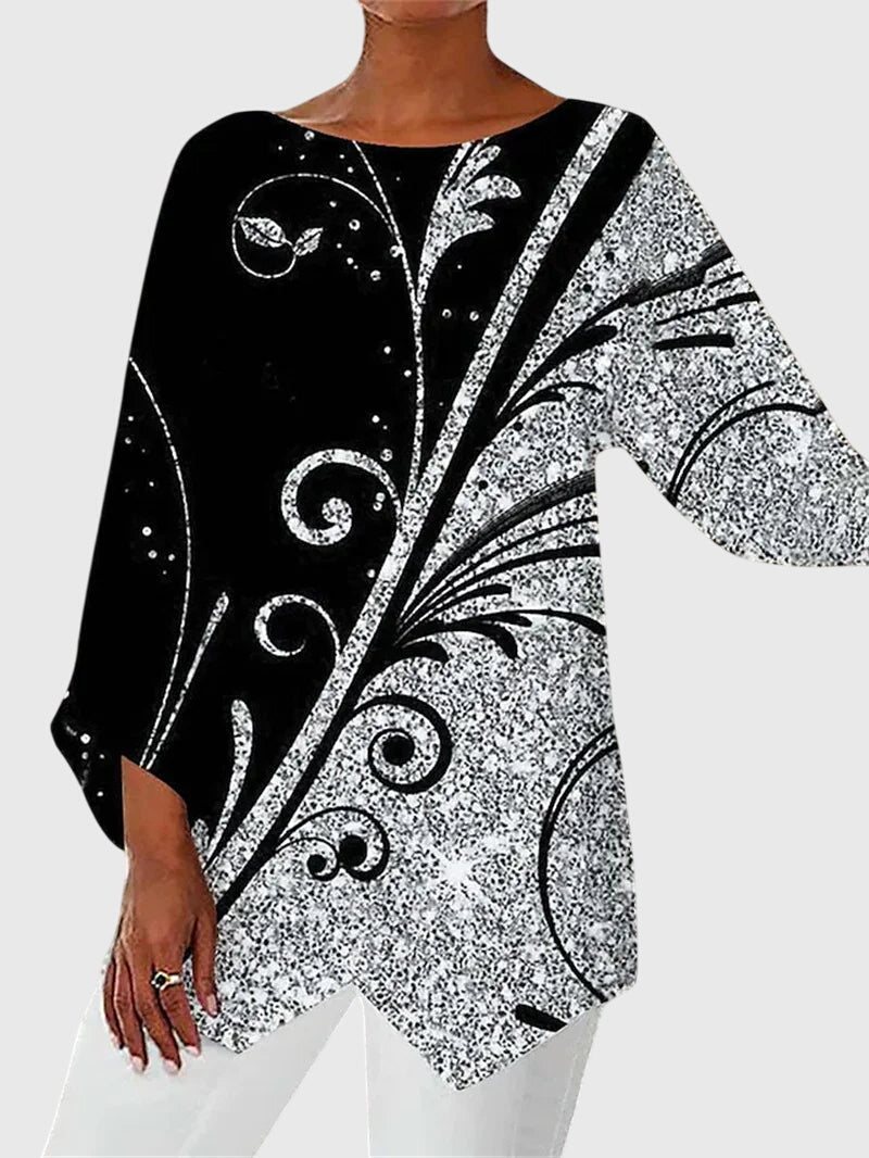 Lysander | Women's Butterfly Print 3/4 Sleeve Top