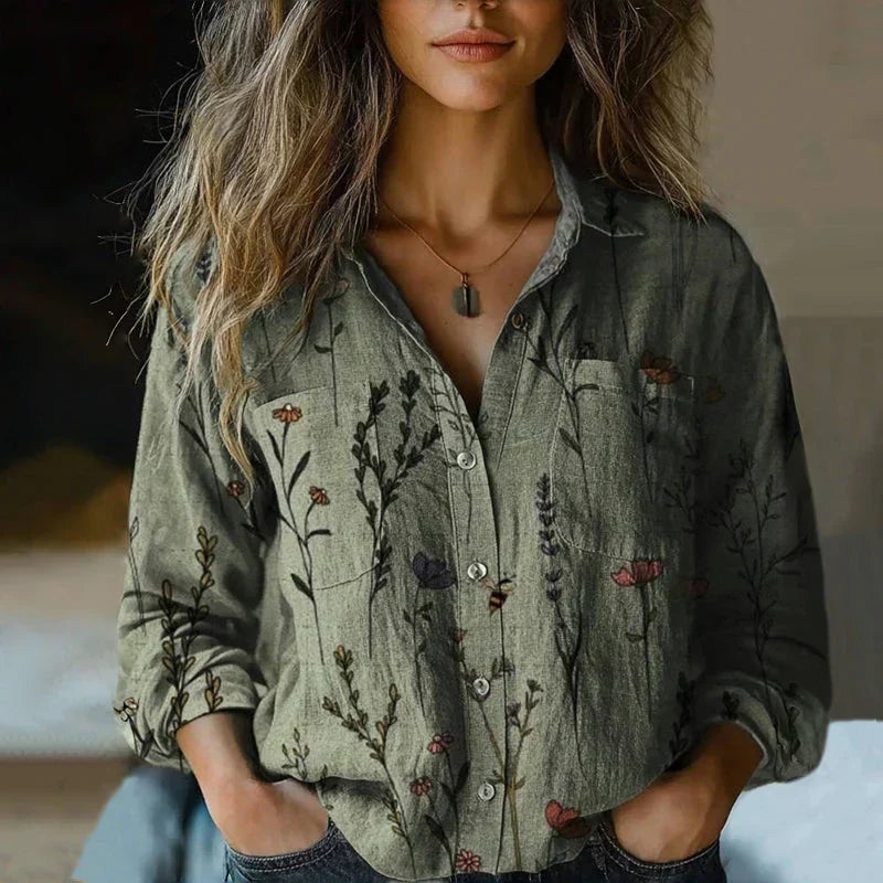 Lysander | Women's Paisley Print Long Sleeve Blouse