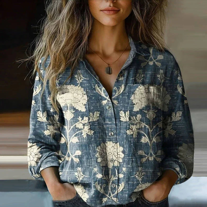 Lysander | Women's Paisley Print Long Sleeve Blouse