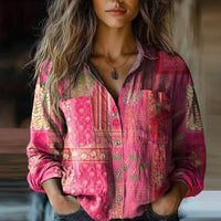 Lysander | Women's Paisley Print Long Sleeve Blouse