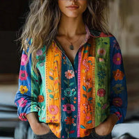 Lysander | Women's Paisley Print Long Sleeve Blouse