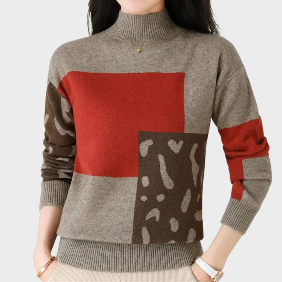 Lysandra | Women's Mock Neck Colorblock Sweater