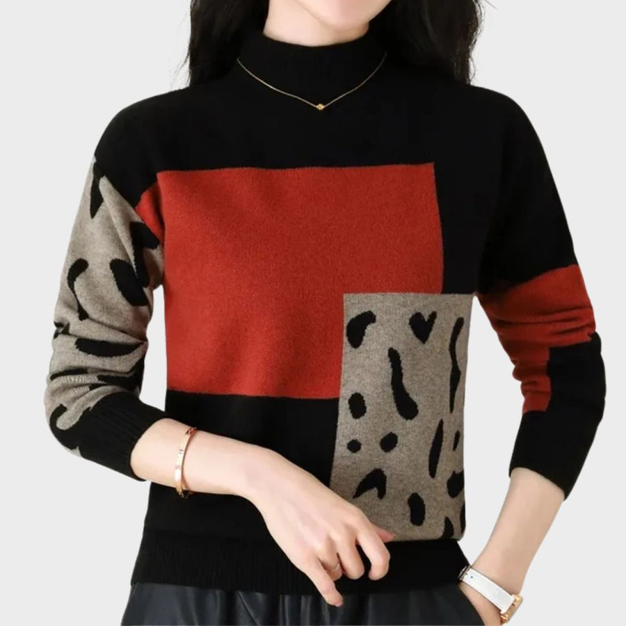Lysandra | Women's Mock Neck Colorblock Sweater