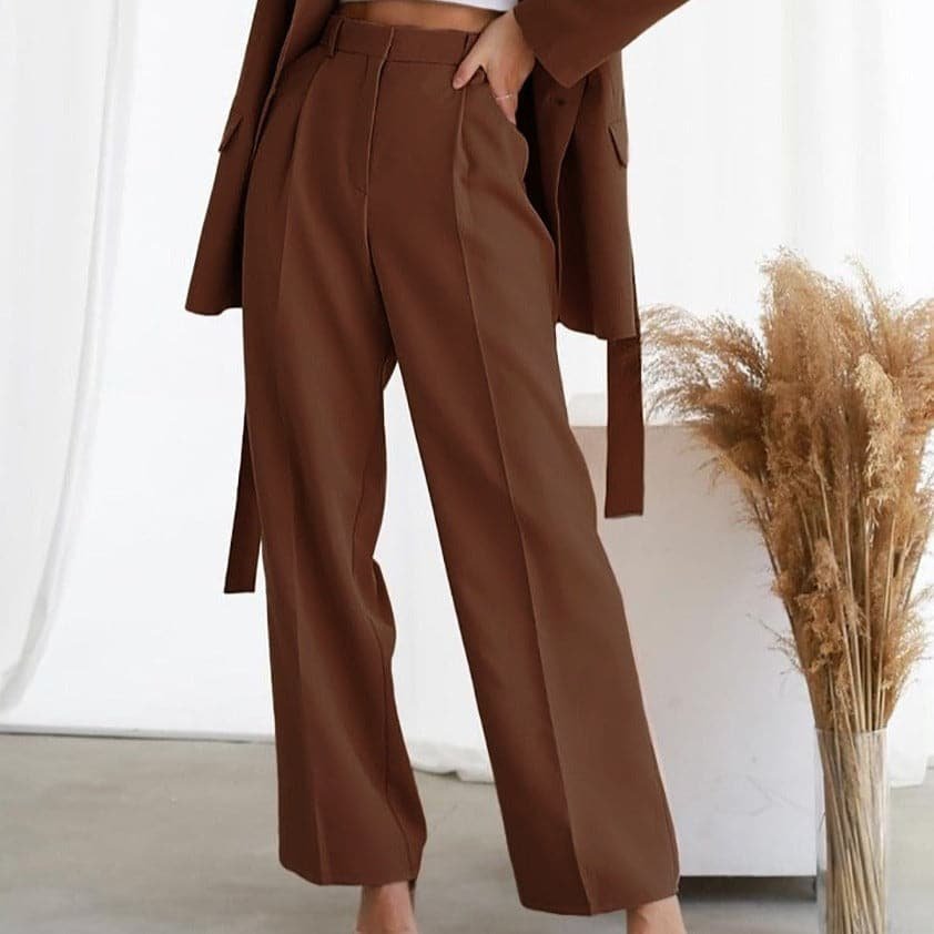Lysette | Women's High Waist Wide Leg Pleated Pants