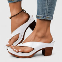 Lysithea | Women's Block Heel Platform Thong Sandals