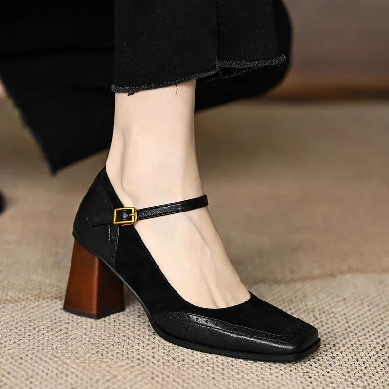 Maeve | Women's Square Toe Block Heel Mary Jane Pumps