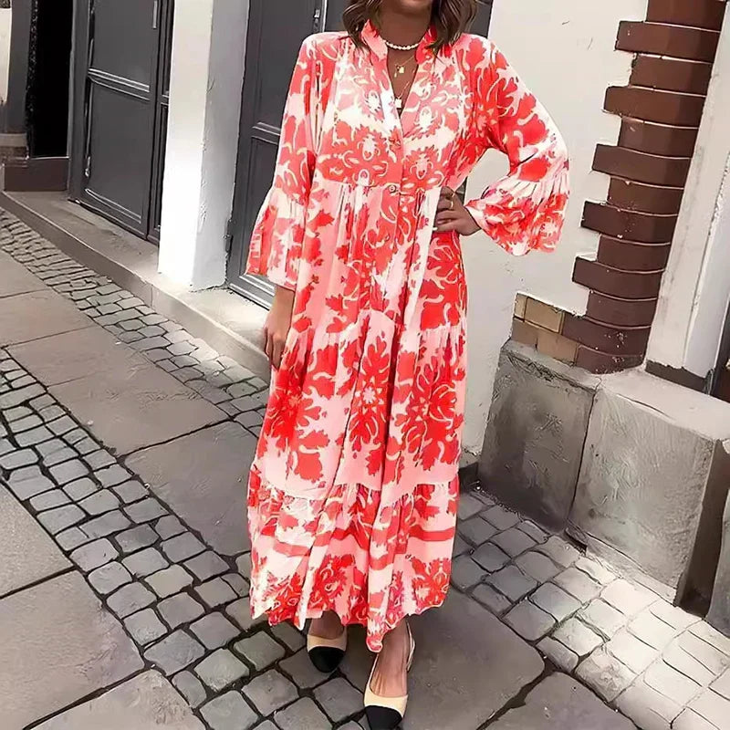Magnolia | Women's Floral Print Long Sleeve Maxi Dress