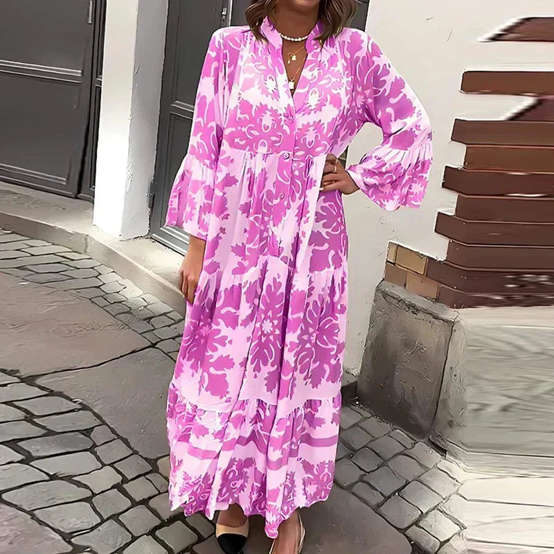 Magnolia | Women's Floral Print Long Sleeve Maxi Dress