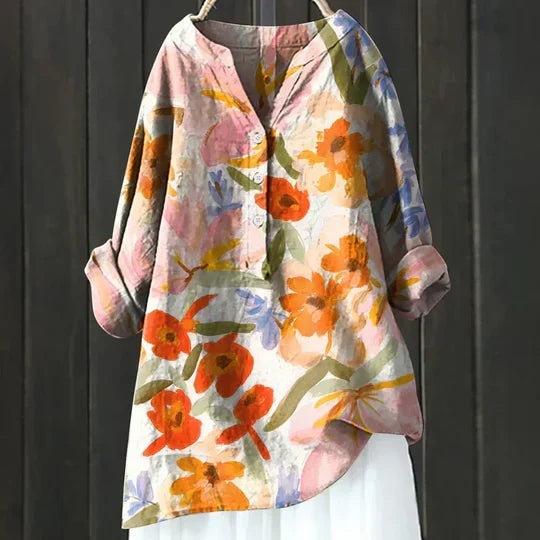 Magnolia | Women's Floral V-Neck Long Sleeve Tunic