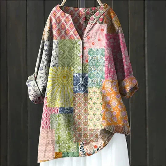 Magnolia | Women's Floral V-Neck Long Sleeve Tunic