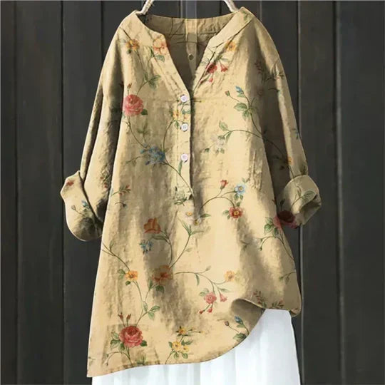 Magnolia | Women's Floral V-Neck Long Sleeve Tunic