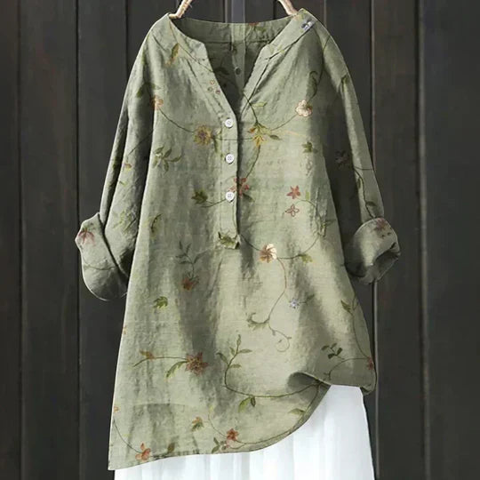 Magnolia | Women's Floral V-Neck Long Sleeve Tunic