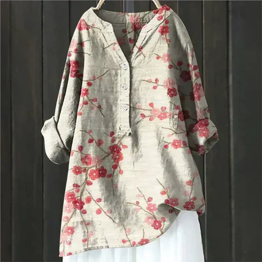 Magnolia | Women's Floral V-Neck Long Sleeve Tunic
