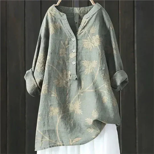 Magnolia | Women's Floral V-Neck Long Sleeve Tunic