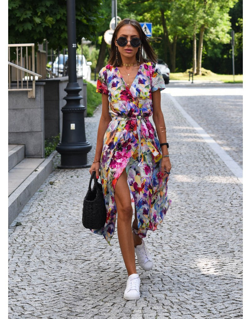 Beatrice - Stylish V-Neck Floral Dress