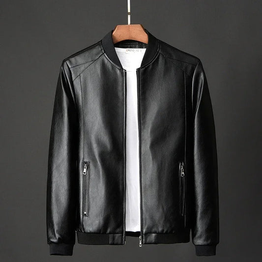 Alfie - Leather Biker Jacket – Black