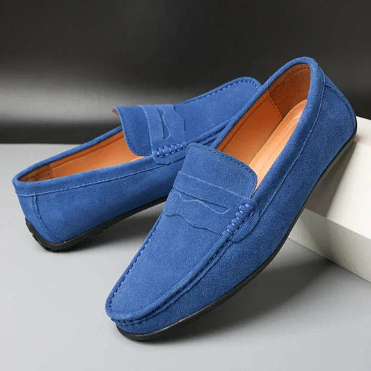 Otto - Suede Loafers with Cushioned Comfort – Aqua Blue