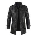 Nico - Elegant Long Leather Biker Jacket