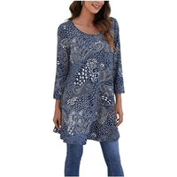 Marceline | Women's Mandala Print 3/4 Sleeve Tunic Top