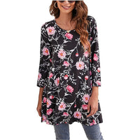 Marceline | Women's Mandala Print 3/4 Sleeve Tunic Top