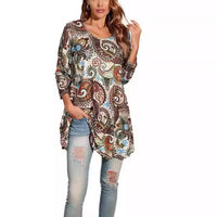 Marceline | Women's Mandala Print 3/4 Sleeve Tunic Top