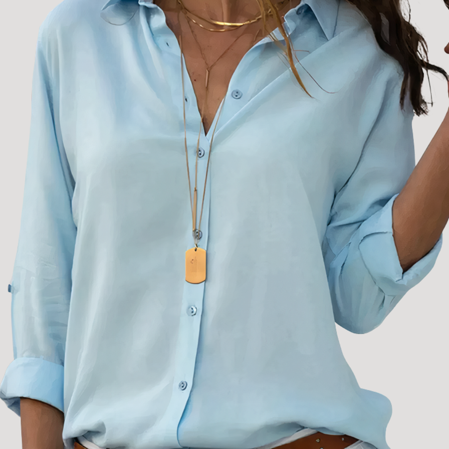 Maren | Women's Long Sleeve Collared Button-Down Blouse
