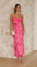 Margie Midi Dress Pink