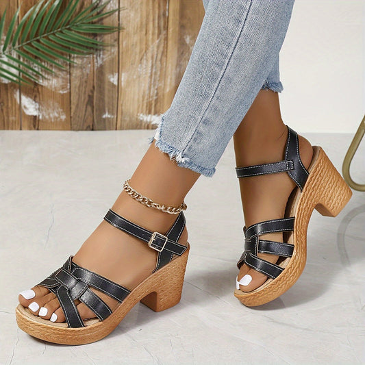 Margot | Women's Strappy Block Heel Wedge Sandals