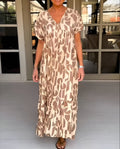 Margot | Women's V Neck Short Sleeve Maxi Dress