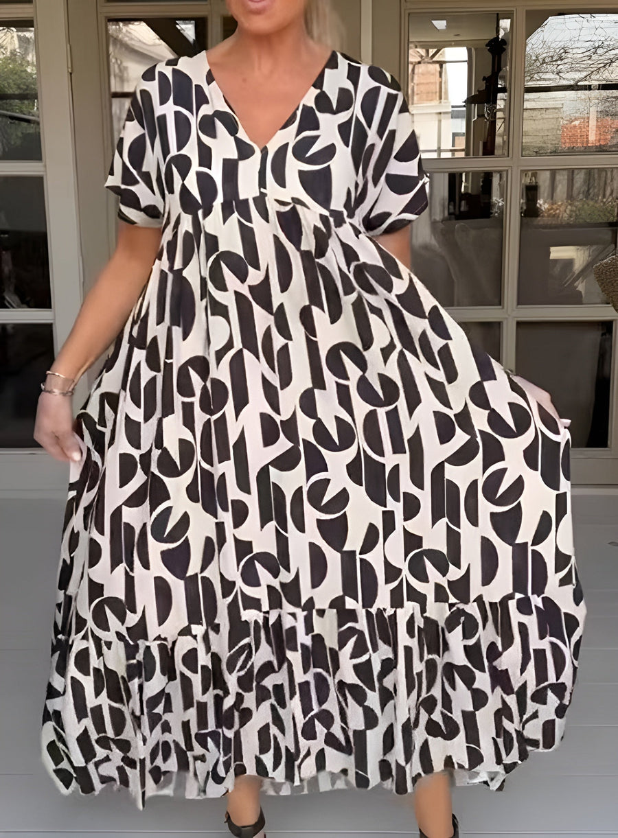 Margot | Women's V Neck Short Sleeve Maxi Dress