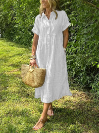 Marguerite | Women's Striped Shirt Midi Dress