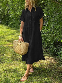 Marguerite | Women's Striped Shirt Midi Dress