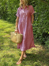 Marguerite | Women's Striped Shirt Midi Dress