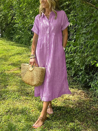 Marguerite | Women's Striped Shirt Midi Dress