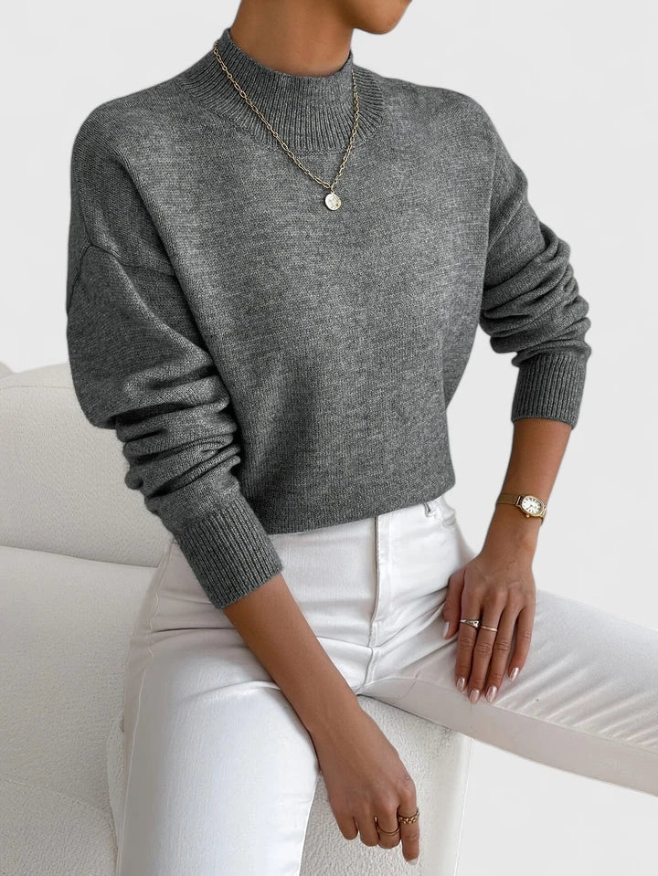Marchelina | Elegant Turtleneck Sweater Dark Gray