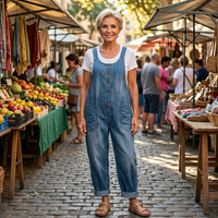 Saylor - Vintage Washed Cotton Denim Overalls