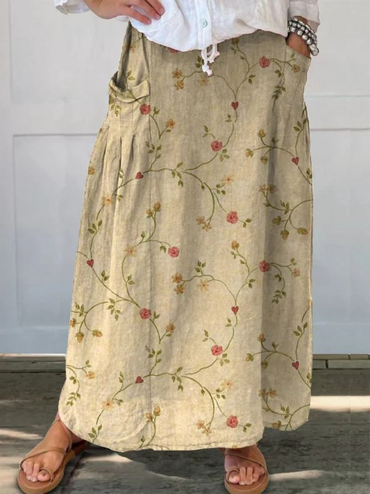 Marlowe | Women's Floral Elastic Waist Maxi Skirt