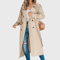 Meadow | Women's Double Breasted Long Trench Coat