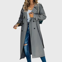 Meadow | Women's Double Breasted Long Trench Coat
