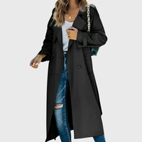Meadow | Women's Double Breasted Long Trench Coat