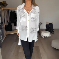 Meredith | Women's Script Print Button Up Shirt