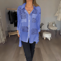 Meredith | Women's Script Print Button Up Shirt