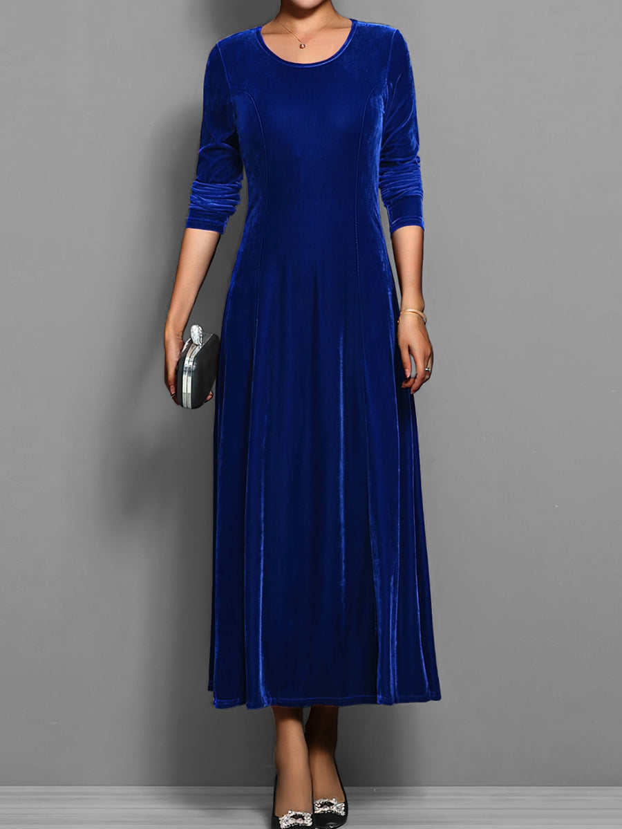 Millicent | Women's Round Neck Long Sleeve Maxi Dress