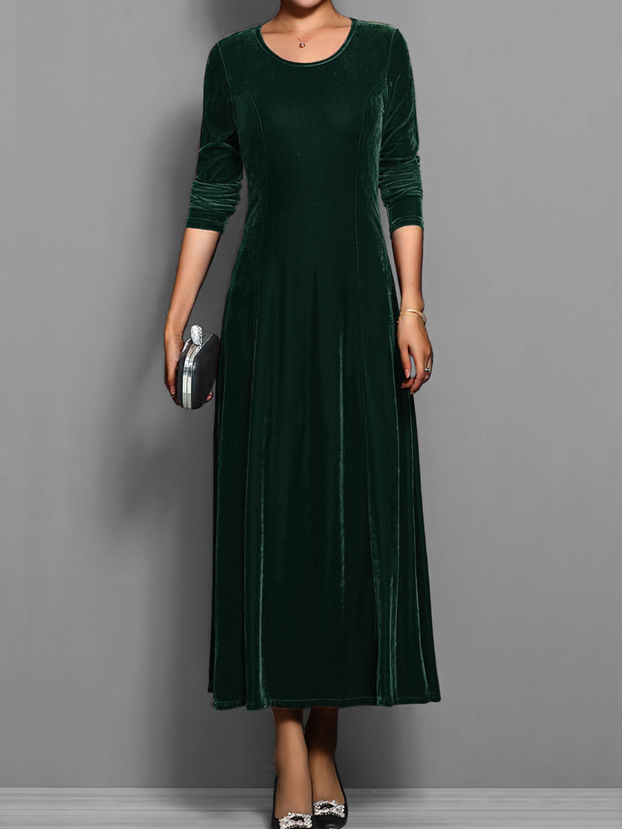 Millicent | Women's Round Neck Long Sleeve Maxi Dress