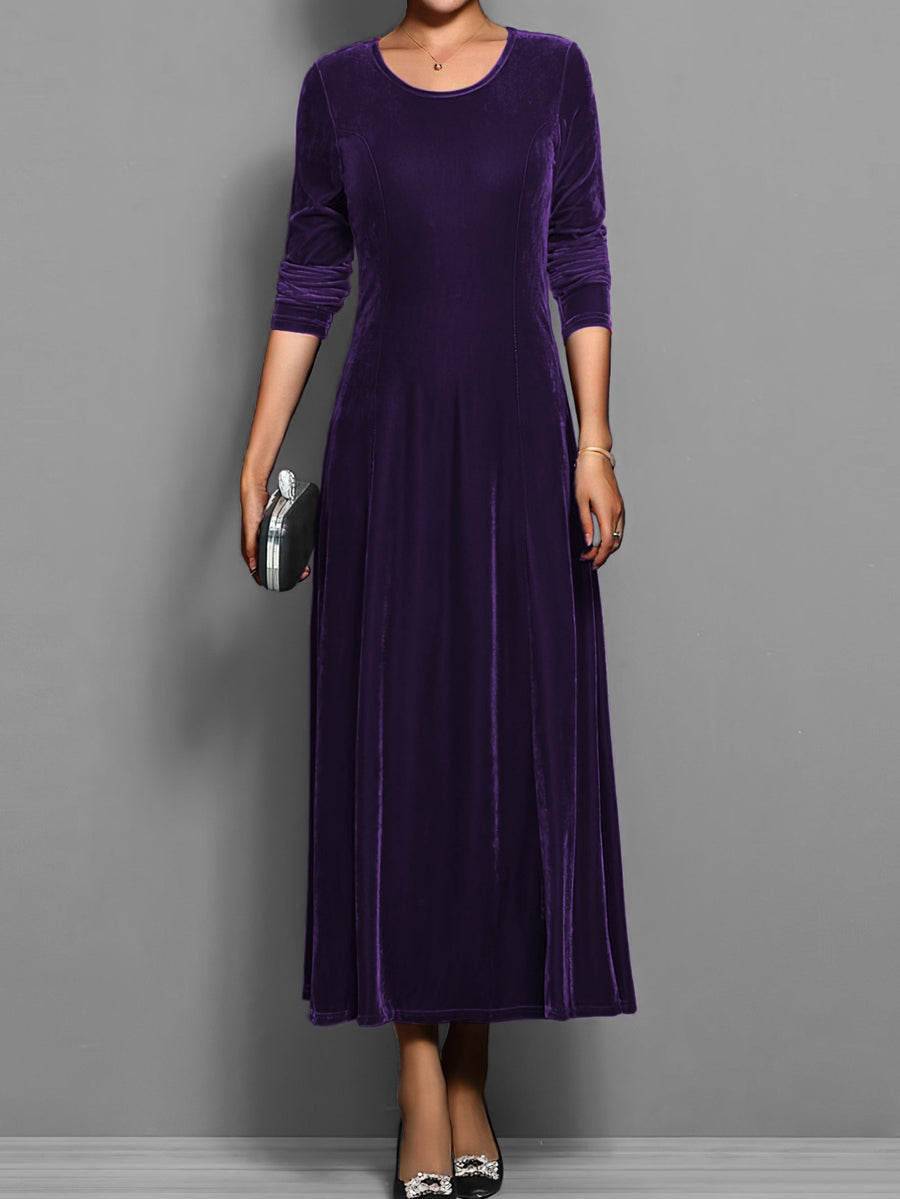 Millicent | Women's Round Neck Long Sleeve Maxi Dress