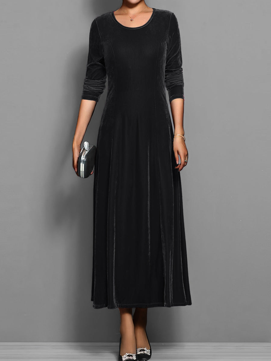 Millicent | Women's Round Neck Long Sleeve Maxi Dress