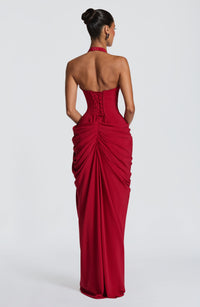 Minette Maxi Dress - Deep Red