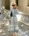 Mirabelle | Women's Printed Long Sleeve Midi Dress