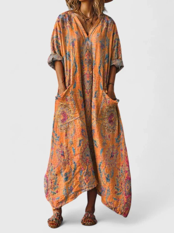 Mireille | Women's Boho Paisley Oversized Maxi Dress