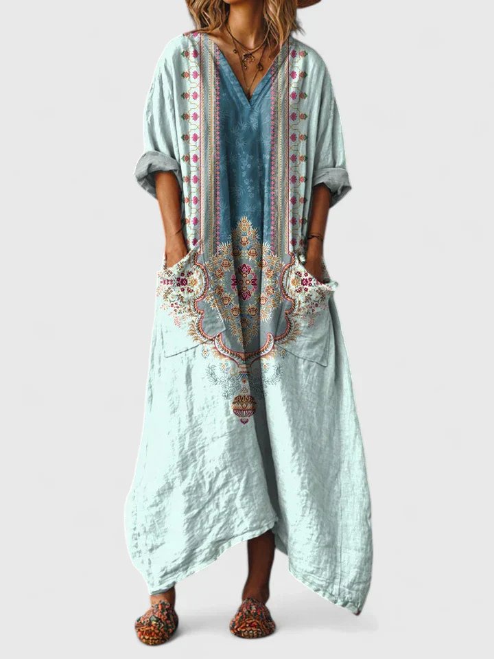 Mireille | Women's Boho Paisley Oversized Maxi Dress